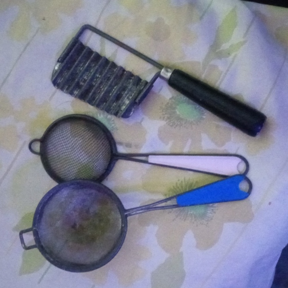 Antique Strainers+Vegetable/French Fry Cutter